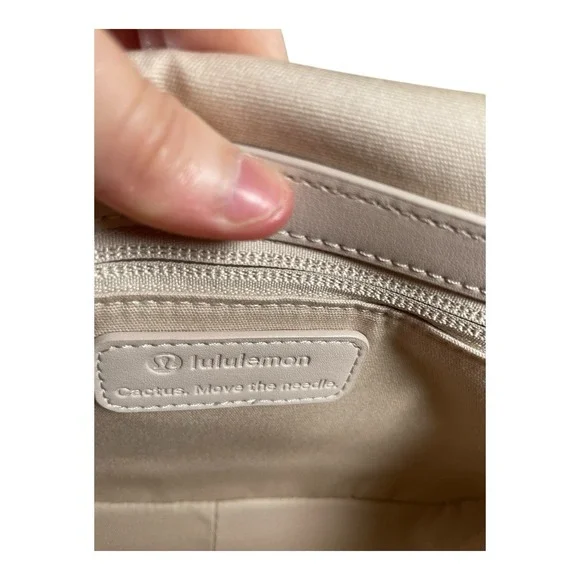 Lululemon Cactus Leather Crossbody Cashew With Silver Hardware & Dust Bag - Picture 15 of 16